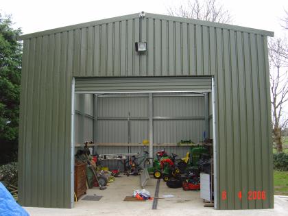 Steel building providing security for expensive landscaping tools and machinery