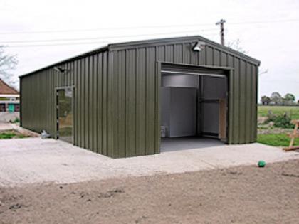 Outside of the dairy unit - finished in green steel cladding