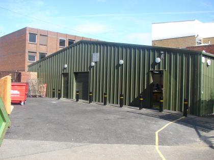 Steel building classroom for bricklaying, Community College Southfield