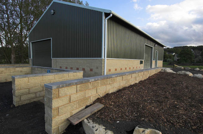 Steel building and brick work combined