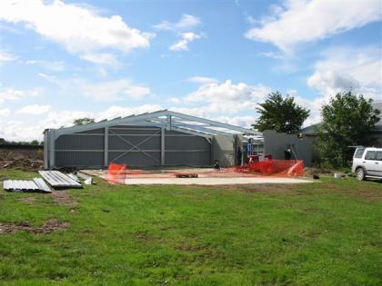 Steel building going up